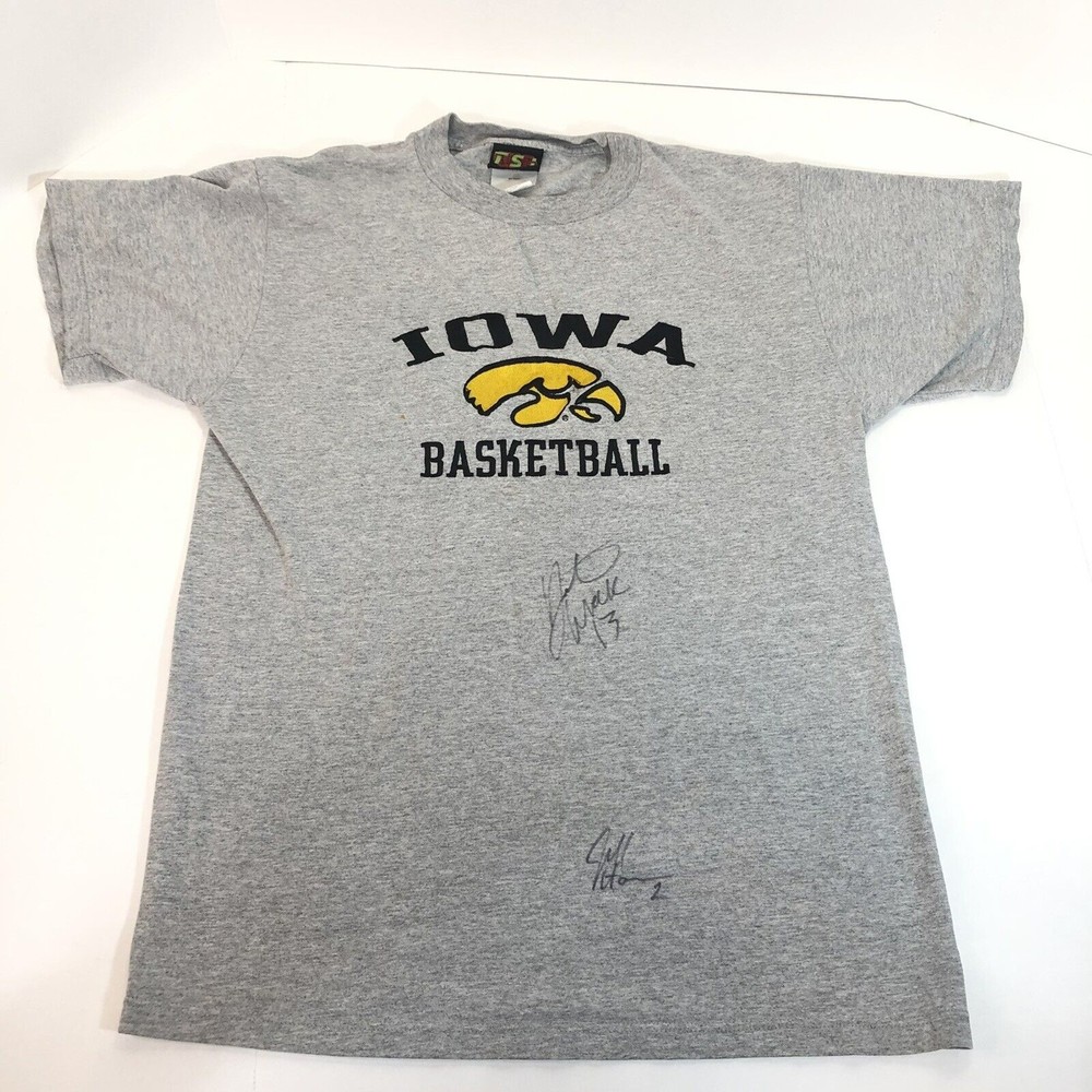 Vintage Iowa Hawkeyes Basketball Shirt, Medium, TSI, Grey, Autographed #2 #13